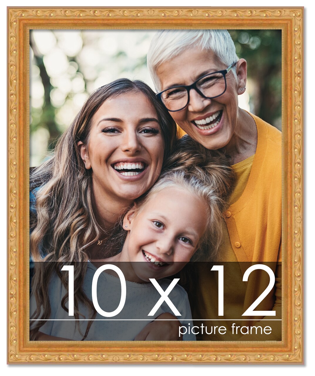 10x12 Museum-Quality Picture Frame with UV-Resistant Acrylic & Acid-Free Backing, Available in 4 Finishes - Gold, Silver, Bronze, and Black